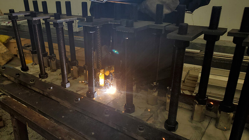 Welding on Anchor Plate of Flood Barrier