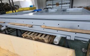 Heavy-duty steel flood door for industrial and commercial flood defense
